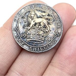 1914 ONE SHILLING - George V - STERLING SILVER